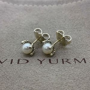 David Yurman Pearl Earrings with Diamonds